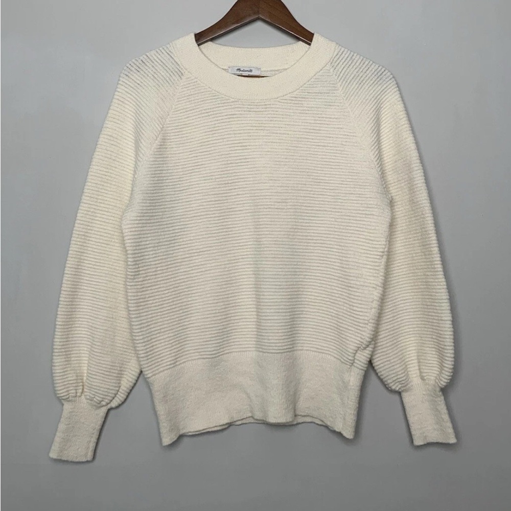 Women’s Madewell Cream Corbett Balloon-Sleeve Sweater SZ S